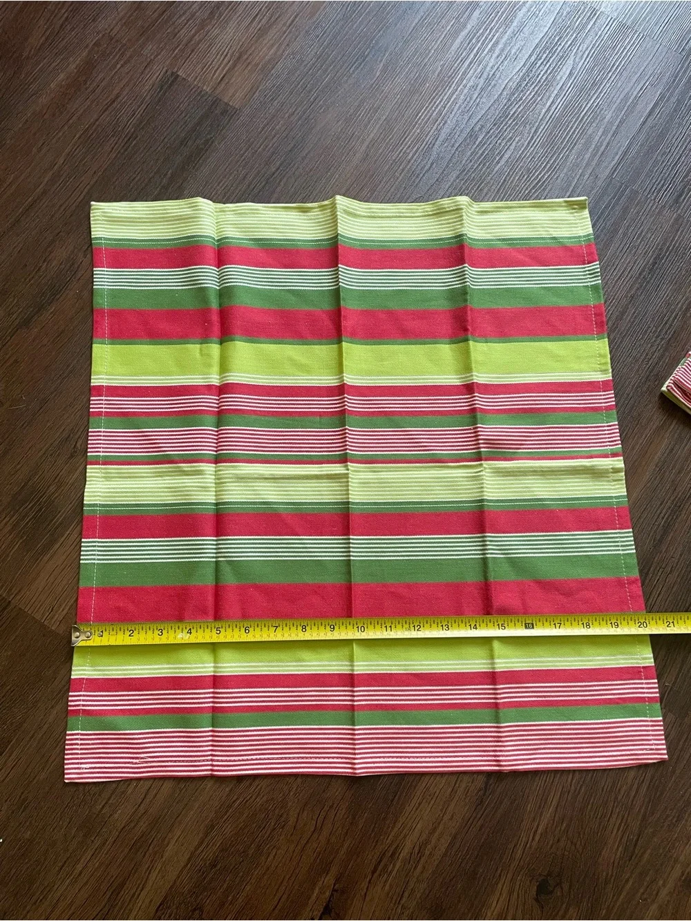NEW Pier 1 Striped Christmas Holidays 20x21.5” 100% Cotton Napkins - Set of 6